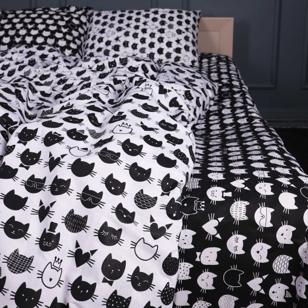 Фото - Комплект постельного белья детский MirSon 110x140 см Kids Time 17-0673 Monochrome Meows Бязь (2200010185584)