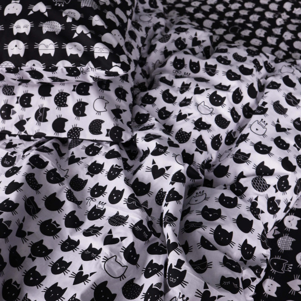 Фото - Комплект постельного белья детский MirSon 110x140 см Kids Time 17-0673 Monochrome Meows Бязь (2200010185584)