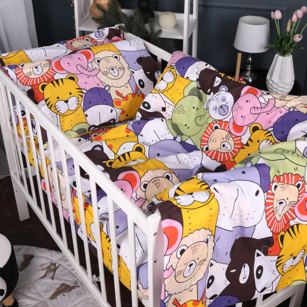 Фото - Комплект постельного белья детский MirSon 110x140 см Kids Time 17-0674 Rainbow Zoo Бязь (2200010186130)