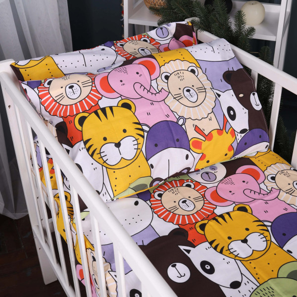 Фото - Комплект постельного белья детский MirSon 110x140 см Kids Time 17-0674 Rainbow Zoo Бязь (2200010186130)