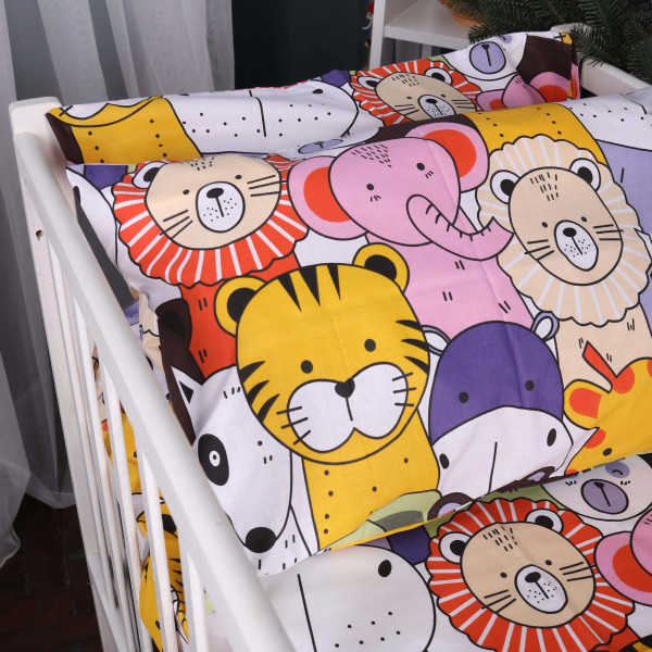 Фото - Комплект постельного белья детский MirSon 110x140 см Kids Time 17-0674 Rainbow Zoo Бязь (2200010186130)