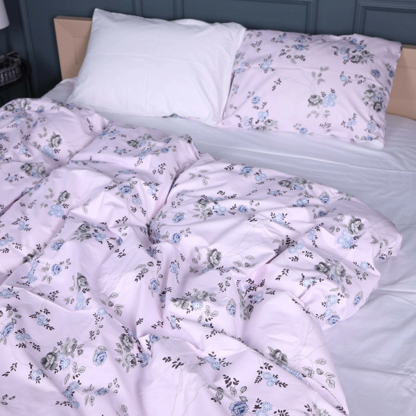 Фото - Комплект постільної білизни MirSon King Size 220х240 см 22-1377 Flowers on Snow Сатин (2200010476064)