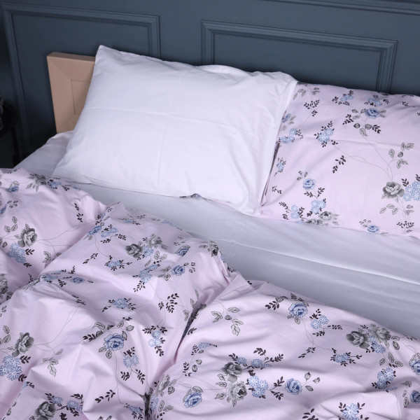 Фото - Комплект постільної білизни MirSon King Size 220х240 см 22-1377 Flowers on Snow Сатин (2200010476064)