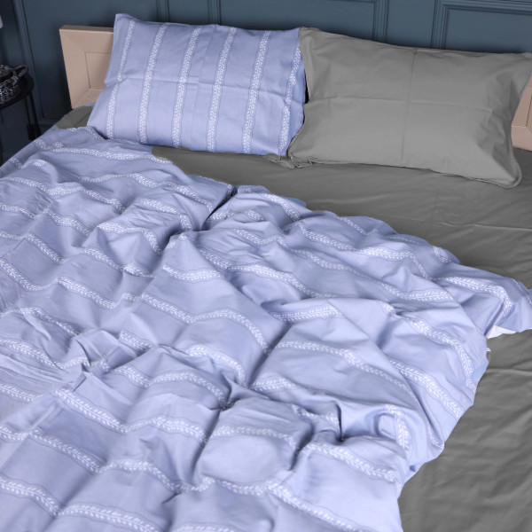 Фото - Комплект постільної білизни MirSon King Size 220х240 см 22-1378 Silver Vine Сатин (2200010476347)