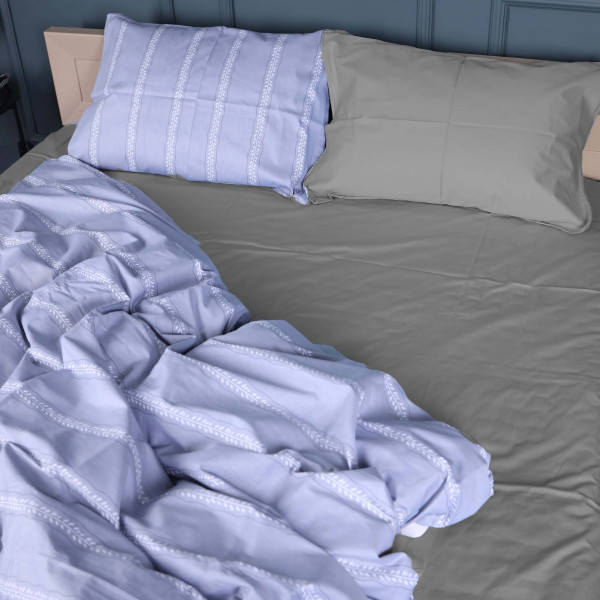 Фото - Комплект постільної білизни MirSon King Size 220х240 см 22-1378 Silver Vine Сатин (2200010476347)