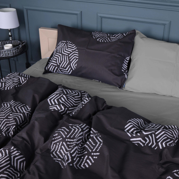 Фото - Комплект постільної білизни MirSon 175х210 см 22-1379 Geometric Circles Сатин (2200010476491)