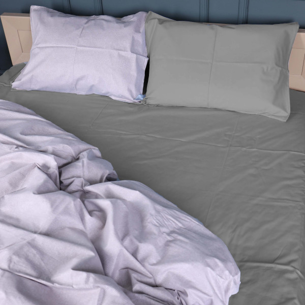 Фото - Комплект постільної білизни MirSon King Size 220х240 см 22-1380 Grey Gleam Сатин (2200010476910)