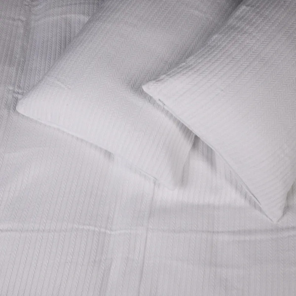 Фото - Комплект постільної білизни MirSon King Size 220х240 см №10-01 Arrowline White Піке (2200010671162)