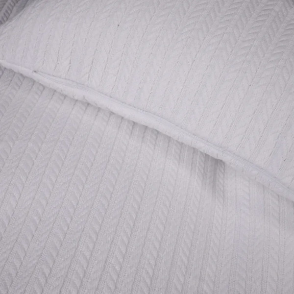 Фото - Комплект постільної білизни MirSon King Size 220х240 см №10-01 Arrowline White Піке (2200010671162)