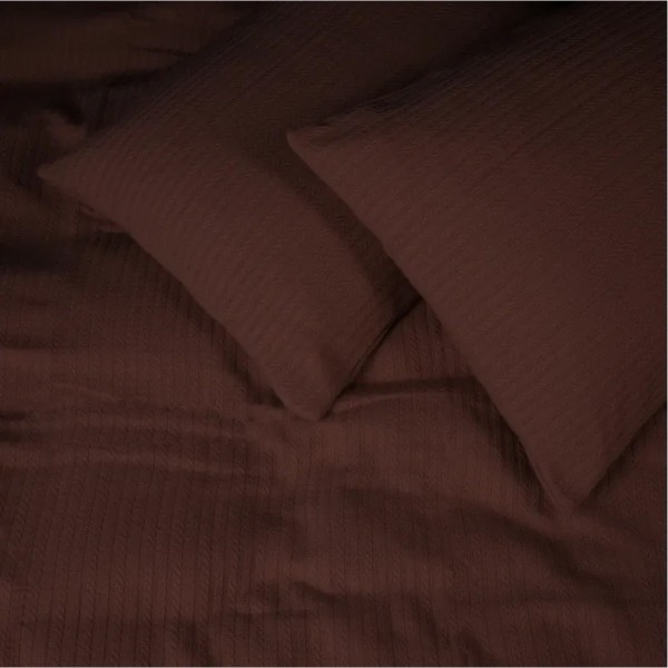 Фото - Комплект постельного белья MirSon King Size 220х240 см №10-02 Arrowline Brown Пике (2200010671247)
