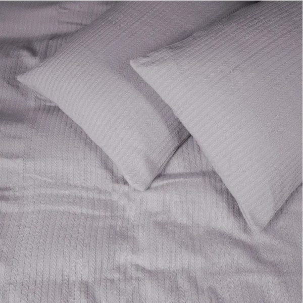 Фото - Комплект постельного белья MirSon King Size 220х240 см №10-04 Arrowline Gray Пике (2200010671407)