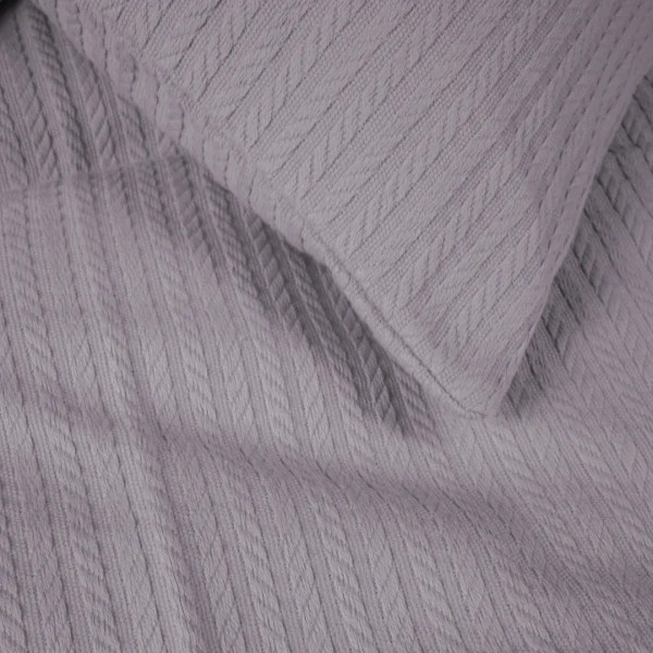 Фото - Комплект постельного белья MirSon King Size 220х240 см №10-04 Arrowline Gray Пике (2200010671407)