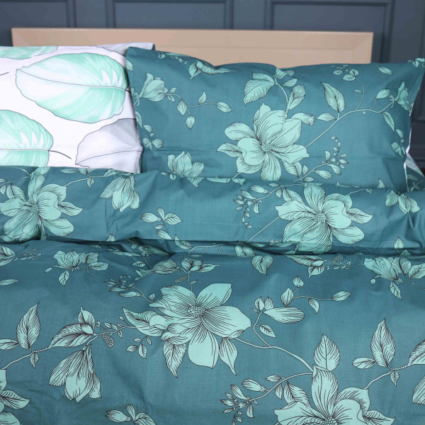 Фото - Комплект постельного белья MirSon King Size 220х240 см 17-0718 Emerald Foliage Ranforce Elite (2200010685282)