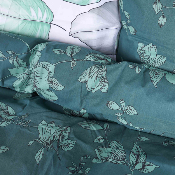 Фото - Комплект постільної білизни MirSon King Size 220х240 см 17-0718 Emerald Foliage Бязь (2200010685008)