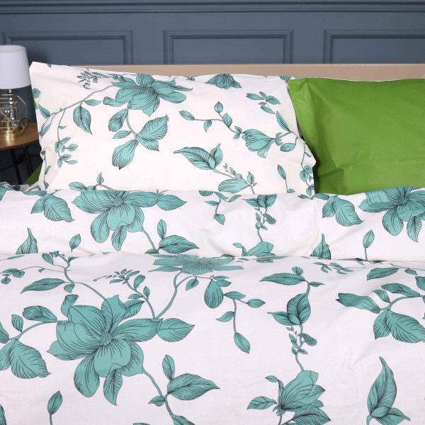 Фото - Комплект постельного белья MirSon King Size 220х240 см 17-0719 Foliage on White Ranforce Elite (2200010685848)