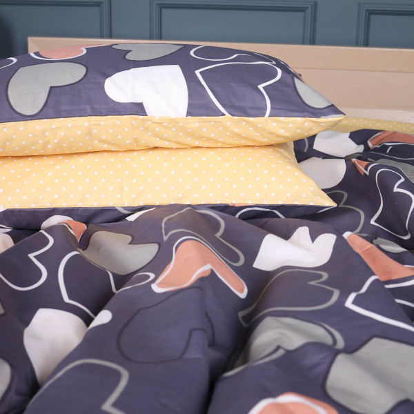 Фото - Комплект постільної білизни MirSon King Size 220х240 см 17-0720 Ashen Hearts Бязь (2200010686128)