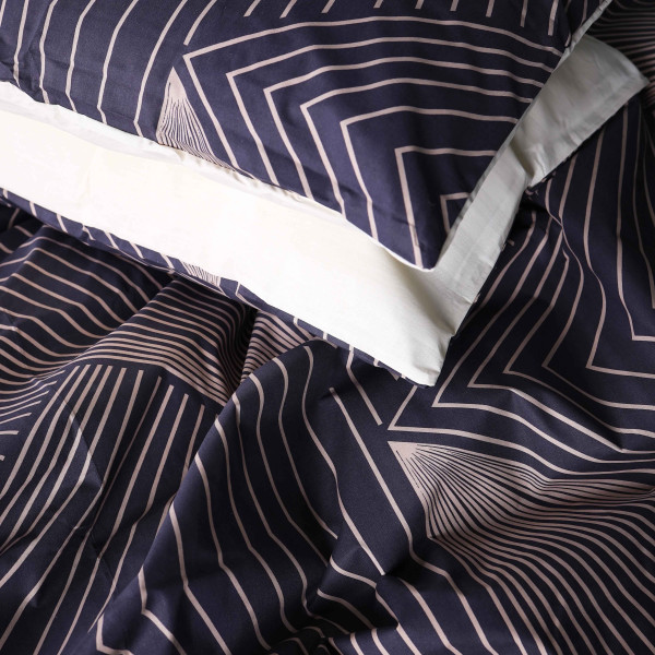 Фото - Комплект постільної білизни MirSon King Size 220х240 см 17-0721 Cream and Grey Stripes Бязь (2200010686685)