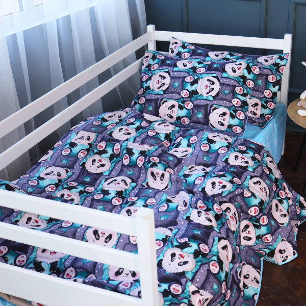 Фото - Комплект постельного белья MirSon King Size 220х240 см 17-0722 Tiny Panda Бязь (2200010687248)