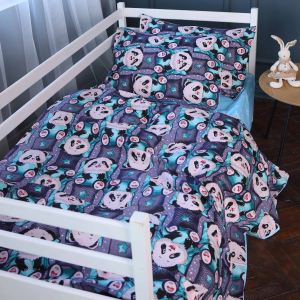 Фото - Комплект постельного белья MirSon King Size 220х240 см 17-0722 Tiny Panda Бязь (2200010687248)