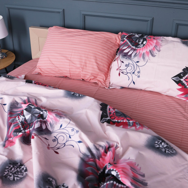 Фото - Комплект постільної білизни MirSon King Size 220х240 см 17-0724 Diamond Hearts Бязь (2200010688375)