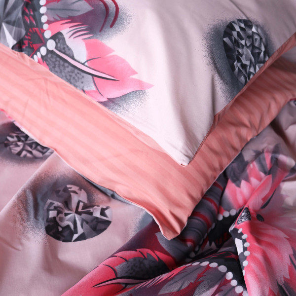 Фото - Комплект постільної білизни MirSon King Size 220х240 см 17-0724 Diamond Hearts Ranforce Elite (2200010688658)