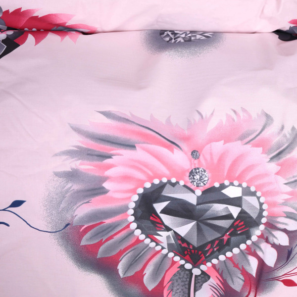 Фото - Комплект постільної білизни MirSon King Size 220х240 см 17-0724 Diamond Hearts Ranforce Elite (2200010688658)