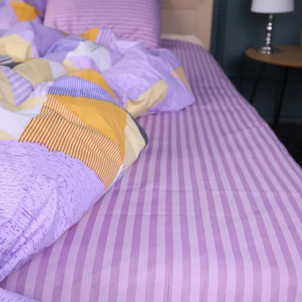 Фото - Комплект постельного белья MirSon King Size 220х240 см Ranforce Elite 17-0764 Violet triangles (2200010938678)