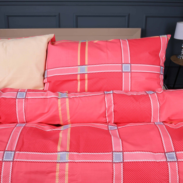Фото - Комплект постільної білизни MirSon King Size 220х240 см Ranforce Elite 17-0765 Checkered red (2200010939248)