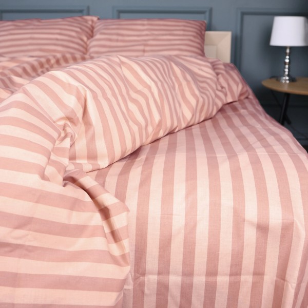 Фото - Комплект постельного белья MirSon 175х210 см 17-0773 Nude stripes Бязь (2200011152547)