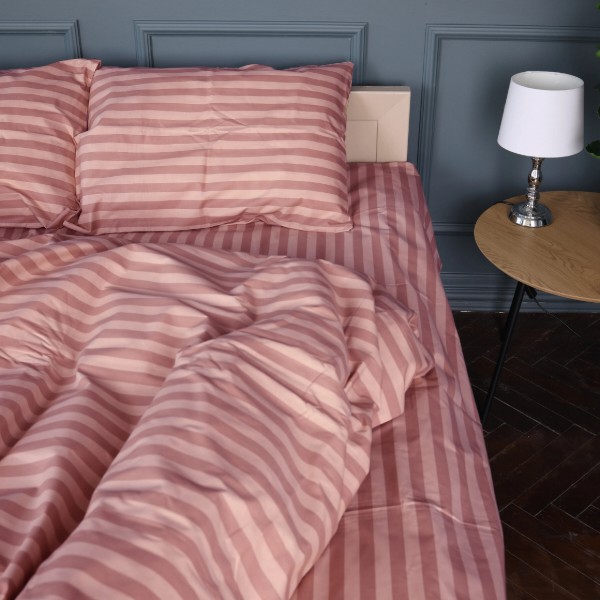 Фото - Комплект постельного белья MirSon 175х210 см 17-0773 Nude stripes Бязь (2200011152547)