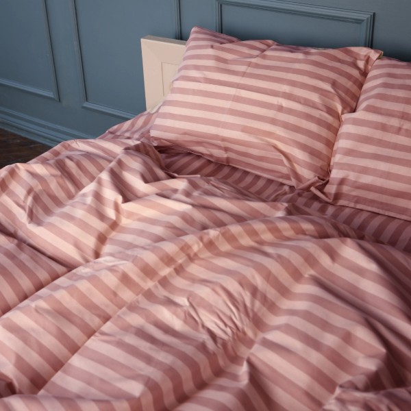 Фото - Комплект постельного белья MirSon 175х210 см 17-0773 Nude stripes Бязь (2200011152547)