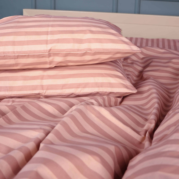 Фото - Комплект постельного белья MirSon 200х220 см 17-0773 Nude stripes Бязь (2200011152554)