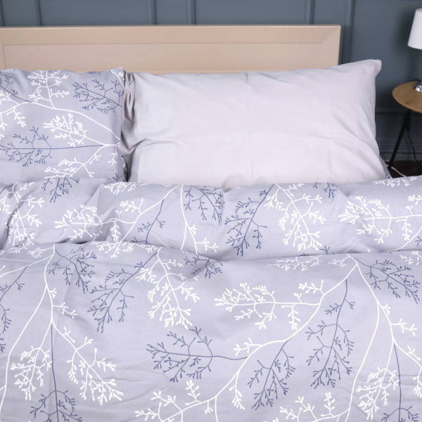 Фото - Комплект постельного белья MirSon 200х220 см 17-0813 Twigs of Spring Gray Ranforce Elite (2200011495712)