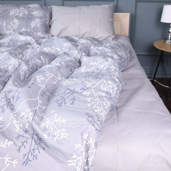 Фото - Комплект постельного белья MirSon 200х220 см 17-0813 Twigs of Spring Gray Ranforce Elite (2200011495712)