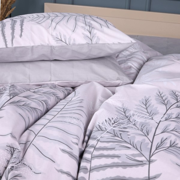 Фото - Комплект постельного белья MirSon King Size 220х240 см 17-0815 Silver Branches Бязь (2200011496511)
