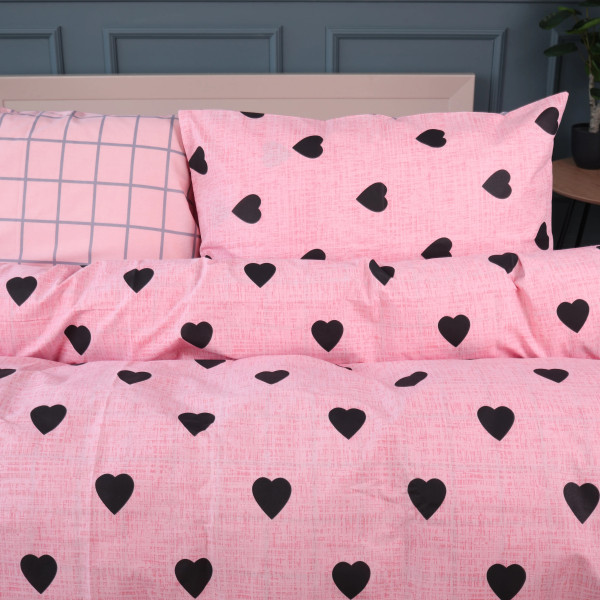 Фото - Комплект постельного белья MirSon 175х210 см 17-0839 Hearts and Grid Ranforce Elite (2200011633213)