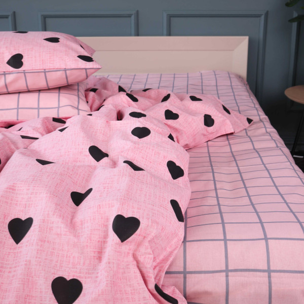 Фото - Комплект постельного белья MirSon 200х220 см 17-0839 Hearts  and  Grid Ranforce Elite (2200011633220)
