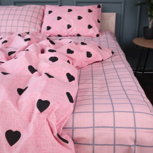 Фото - Комплект постельного белья MirSon 200х220 см 17-0839 Hearts  and  Grid Ranforce Elite (2200011633220)