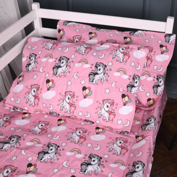 Фото - Комплект постельного белья MirSon Бязь 17-0874 Cute Unicorn 175х210 см (2200012165263)