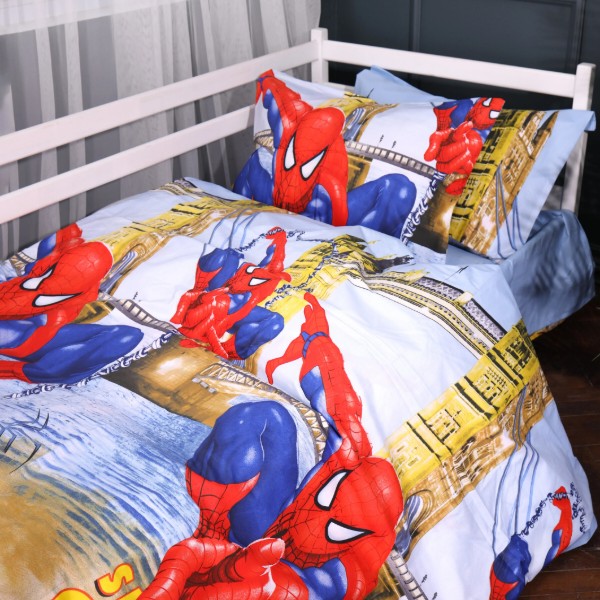 Фото - Комплект постельного белья MirSon 175х210 см Kids Time 17-0890 Spider-Man City Light Бязь (2200012389355)