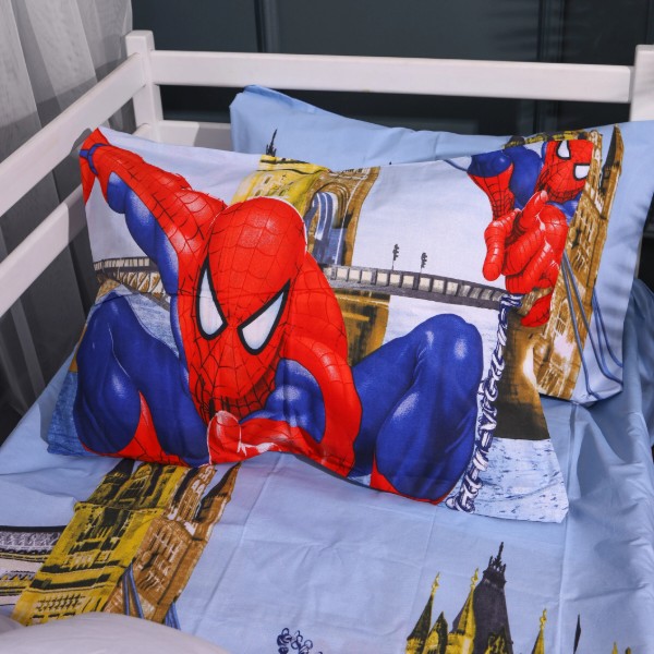 Фото - Комплект постельного белья MirSon 175х210 см Kids Time 17-0890 Spider-Man City Light Бязь (2200012389355)