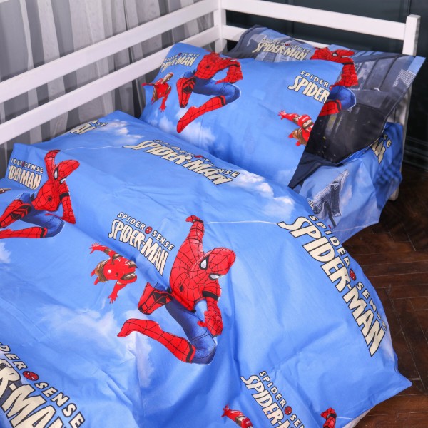 Фото - Комплект постільної білизни MirSon 175х210 см 17-0891 Spider-Man City Wall Бязь (2200012389850)