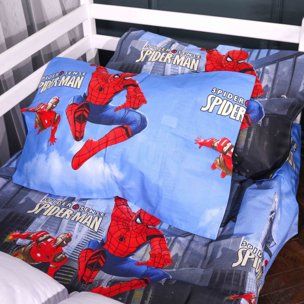Фото - Комплект постільної білизни MirSon 200х220 см Kids Time 17-0891 Spider-Man City Wall Бязь (2200012390115)