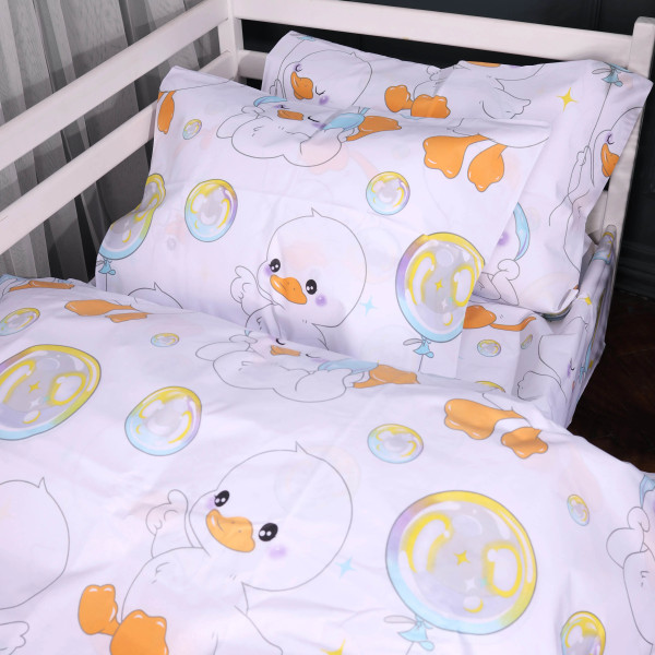 Фото - Комплект постельного белья MirSon 200х220 см 17-0895 Baby Ducks white Бязь (2200012392867)