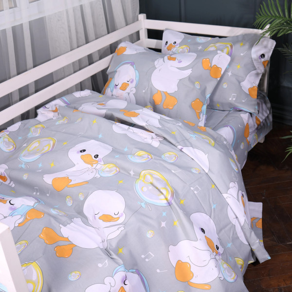 Фото - Комплект постільної білизни MirSon 175х210 см 17-0896 Baby Ducks Gray Ranforce Elite (2200012394106)