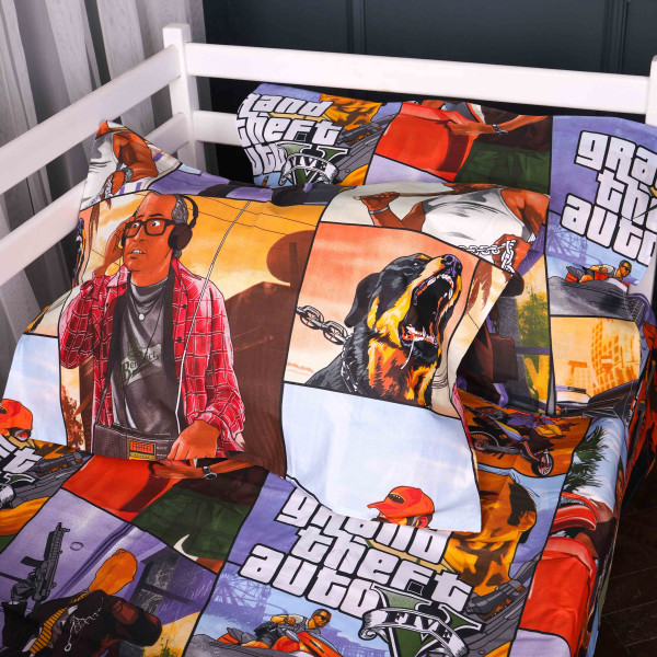 Фото - Комплект постельного белья MirSon 200х220 см 17-0898 GTA City Бязь (2200012395110)