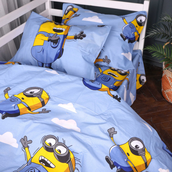 Фото - Комплект постельного белья MirSon 200х220 см 17-0900 Minions Happy Бязь (2200012396612)