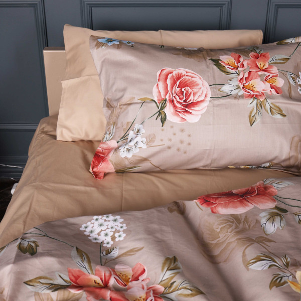Фото - Комплект постільної білизни MirSon 200х220 см 22-1443 Floral Olive Harmony Сатин (2200012406700)