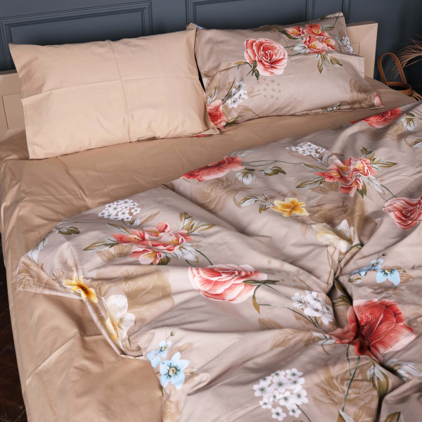Фото - Комплект постільної білизни MirSon 200х220 см 22-1443 Floral Olive Harmony Сатин (2200012406700)