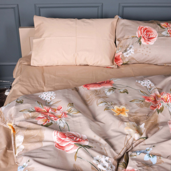 Фото - Комплект постільної білизни MirSon 200х220 см 22-1443 Floral Olive Harmony Сатин (2200012406700)